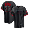 Jamed C.Reds #28 Eugenio Su¡§¡érez Player Black City Connect Home Game Stitched Jerseys