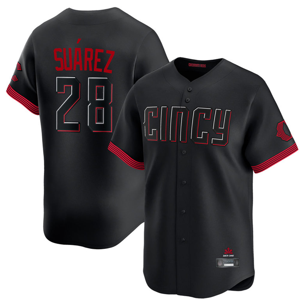 Jamed C.Reds #28 Eugenio Su¡§¡érez Player Black City Connect Home Limited Stitched Jerseys
