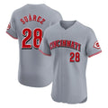 Jamed C.Reds #28 Eugenio Su¡§¡érez Player Gray Limited Elite Home Stitched Jerseys