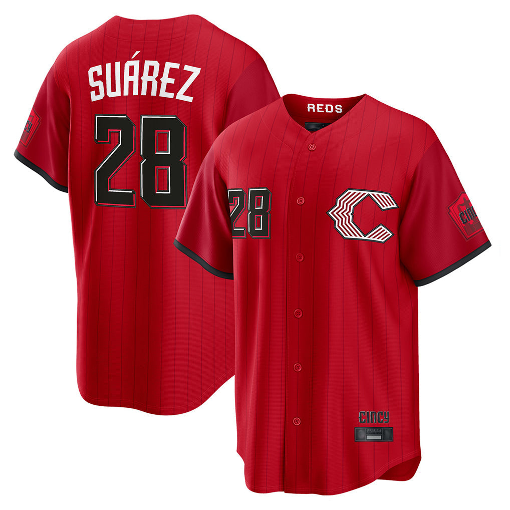 Jamed C.Reds #28 Eugenio Su¡§¡érez Player Red 2026 City Connect Home Game Stitched Jerseys