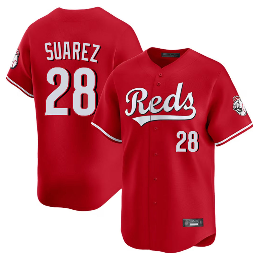 Jamed C.Reds #28 Eugenio Su¡§¡érez Player Red Home Limited Stitched Jerseys