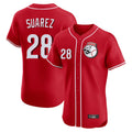 Jamed C.Reds #28 Eugenio Su¡§¡érez Player Red Limited Elite Home Game Stitched Jerseys