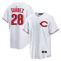 Jamed C.Reds #28 Eugenio Su¡§¡érez Player White Home Game Stitched Jerseys