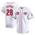 Jamed C.Reds #28 Eugenio Su¡§¡érez Player White Home Limited Stitched Jerseys