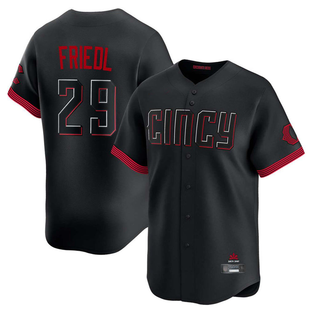 Jamed C.Reds #29 TJ Friedl Player Black City Connect Home Limited Stitched Jerseys