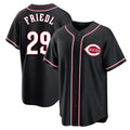 Jamed C.Reds #29 TJ Friedl Player Black Fashion Out Home Game Stitched Jerseys