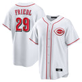 Jamed C.Reds #29 TJ Friedl Player White Game Home Stitched Jerseys