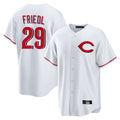 Jamed C.Reds #29 TJ Friedl Player White Home Game Stitched Jerseys