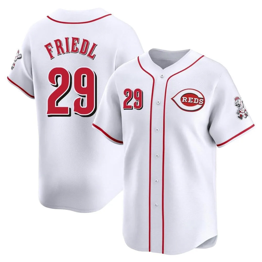 Jamed C.Reds #29 TJ Friedl Player White Home Limited Stitched Jerseys