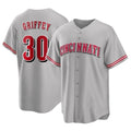 Jamed C.Reds #30 Ken Griffey Player Gray Home Game Stitched Jerseys