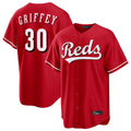 Jamed C.Reds #30 Ken Griffey Player Red Home Game Stitched Jerseys