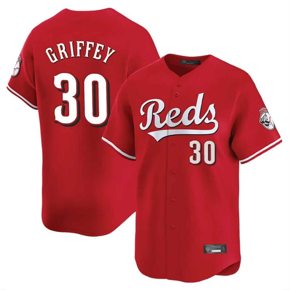Jamed C.Reds #30 Ken Griffey Player Red Home Limited Stitched Jerseys