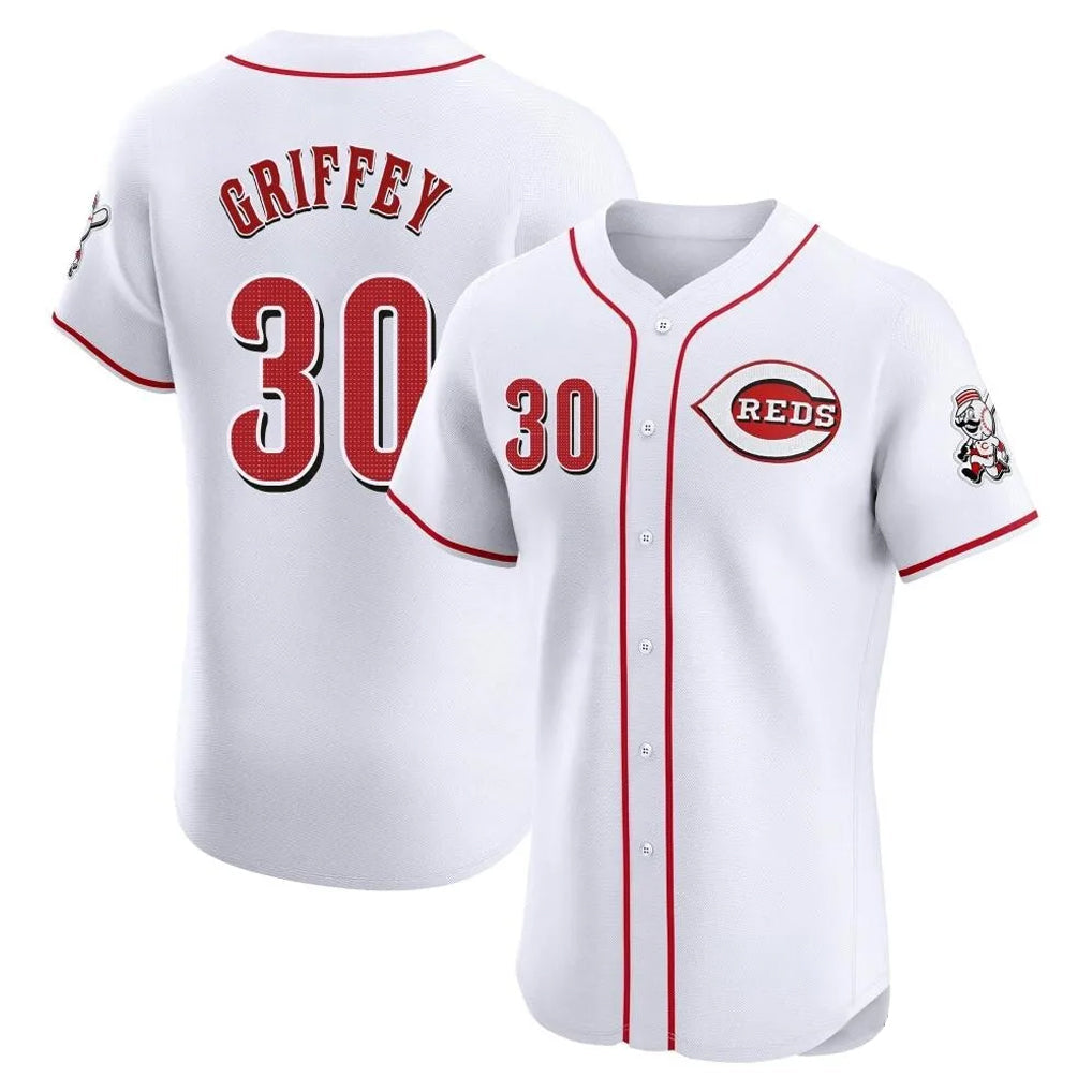 Jamed C.Reds #30 Ken Griffey Player White Limited Elite Home Stitched Jerseys