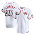 Jamed C.Reds #30 Ken Griffey Player White Speedway Classic Home Limited Stitched Jerseys