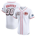 Jamed C.Reds #30 Ken Griffey Player White Speedway Classic Limited Elite Home Stitched Jerseys