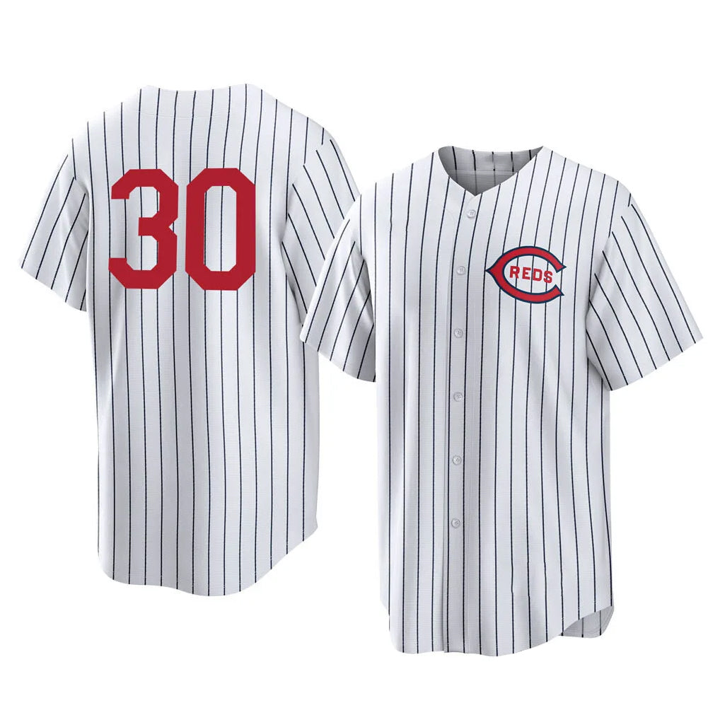 Jamed C.Reds #30 Ken Griffey Player White Stripe Field of Dreams Game Home Stitched Jerseys