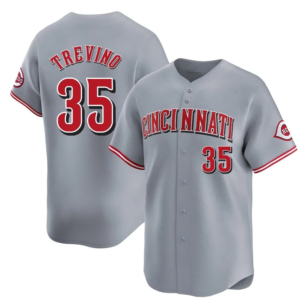 Jamed C.Reds #35 Jose Trevino Player Gray Home Limited Stitched Jerseys