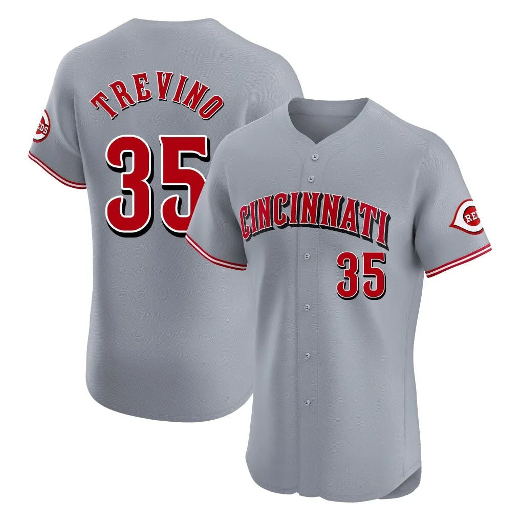 Jamed C.Reds #35 Jose Trevino Player Gray Limited Elite Home Stitched Jerseys