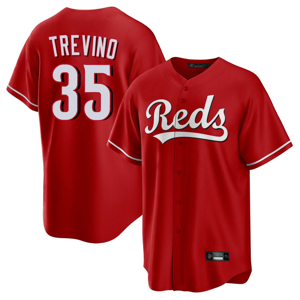 Jamed C.Reds #35 Jose Trevino Player Red Home Game Stitched Jerseys