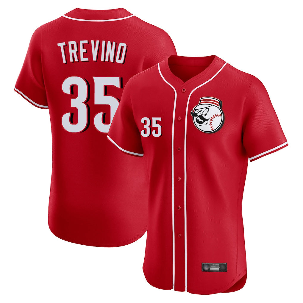 Jamed C.Reds #35 Jose Trevino Player Red Limited Elite Home Game Stitched Jerseys