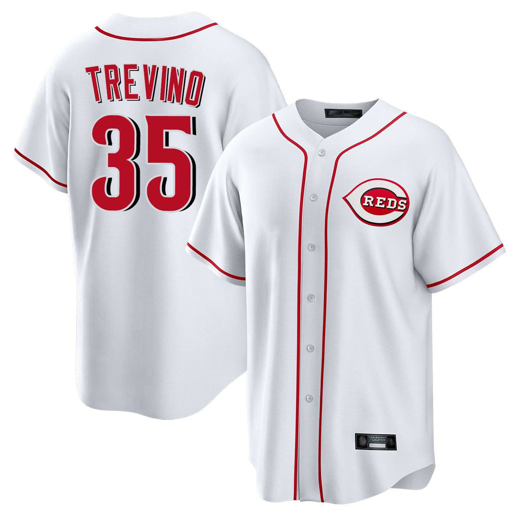 Jamed C.Reds #35 Jose Trevino Player White Game Home Stitched Jerseys