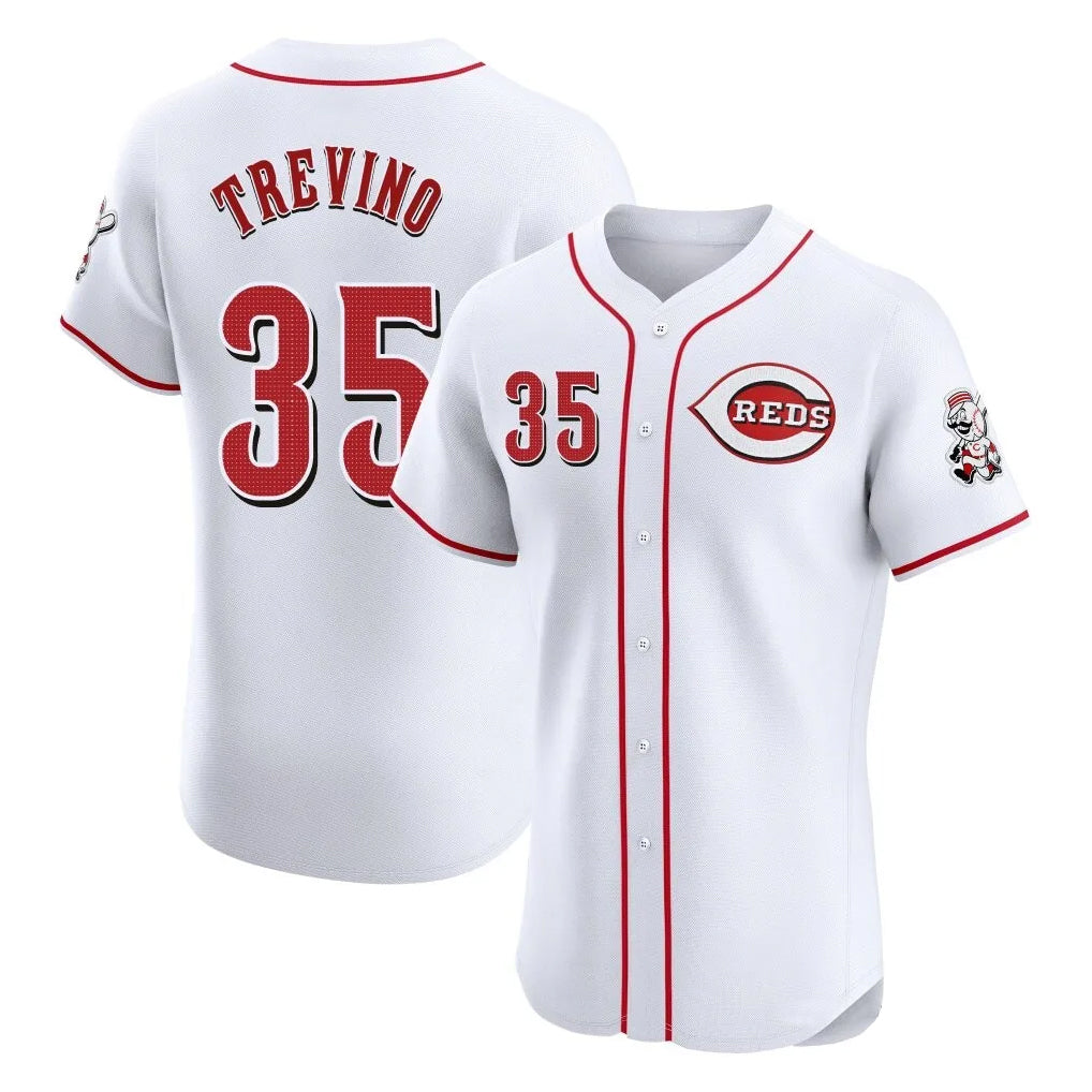 Jamed C.Reds #35 Jose Trevino Player White Limited Elite Home Stitched Jerseys