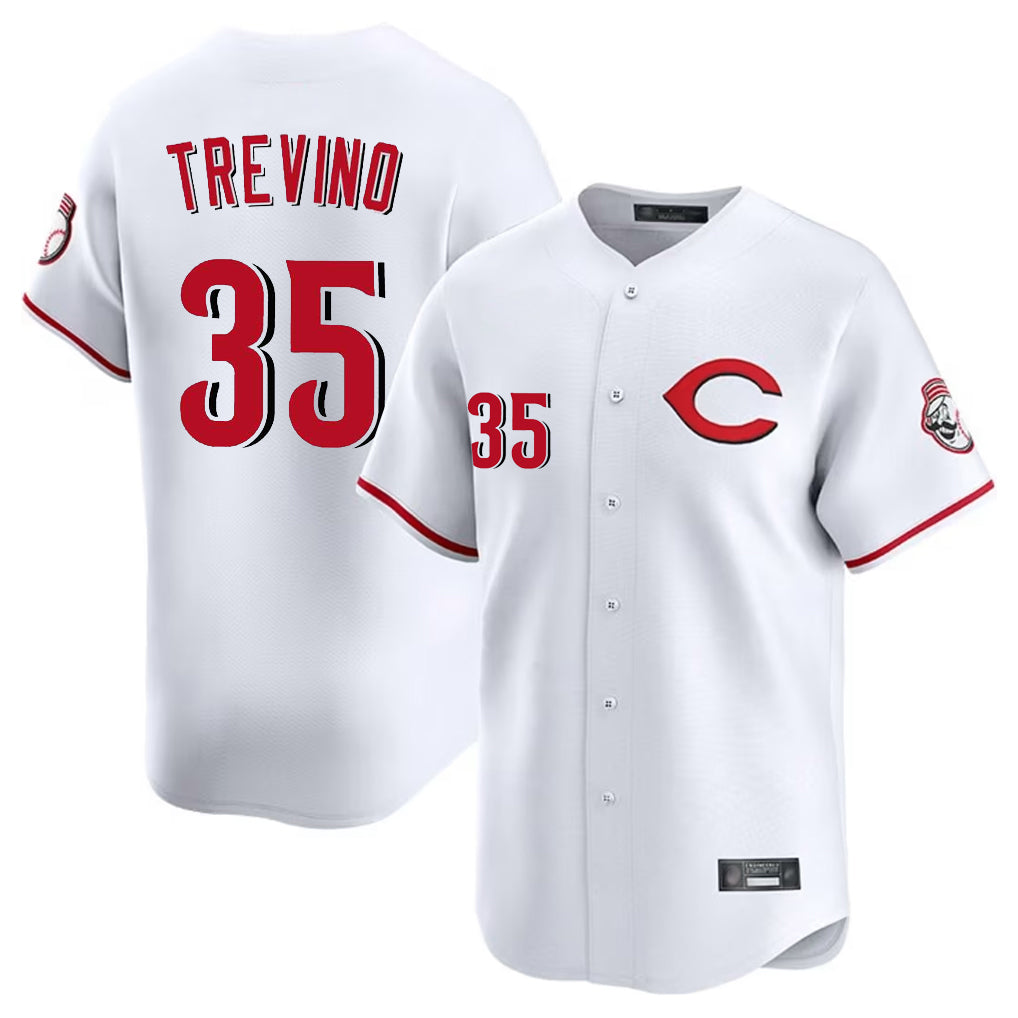 Jamed C.Reds #35 Jose Trevino Player White Limited Home Stitched Jerseys