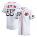 Jamed C.Reds #35 Jose Trevino Player White Speedway Classic Limited Elite Home Stitched Jerseys