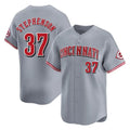 Jamed C.Reds #37 Tyler Stephenson Player Gray Home Limited Stitched Jerseys