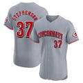 Jamed C.Reds #37 Tyler Stephenson Player Gray Limited Elite Home Stitched Jerseys