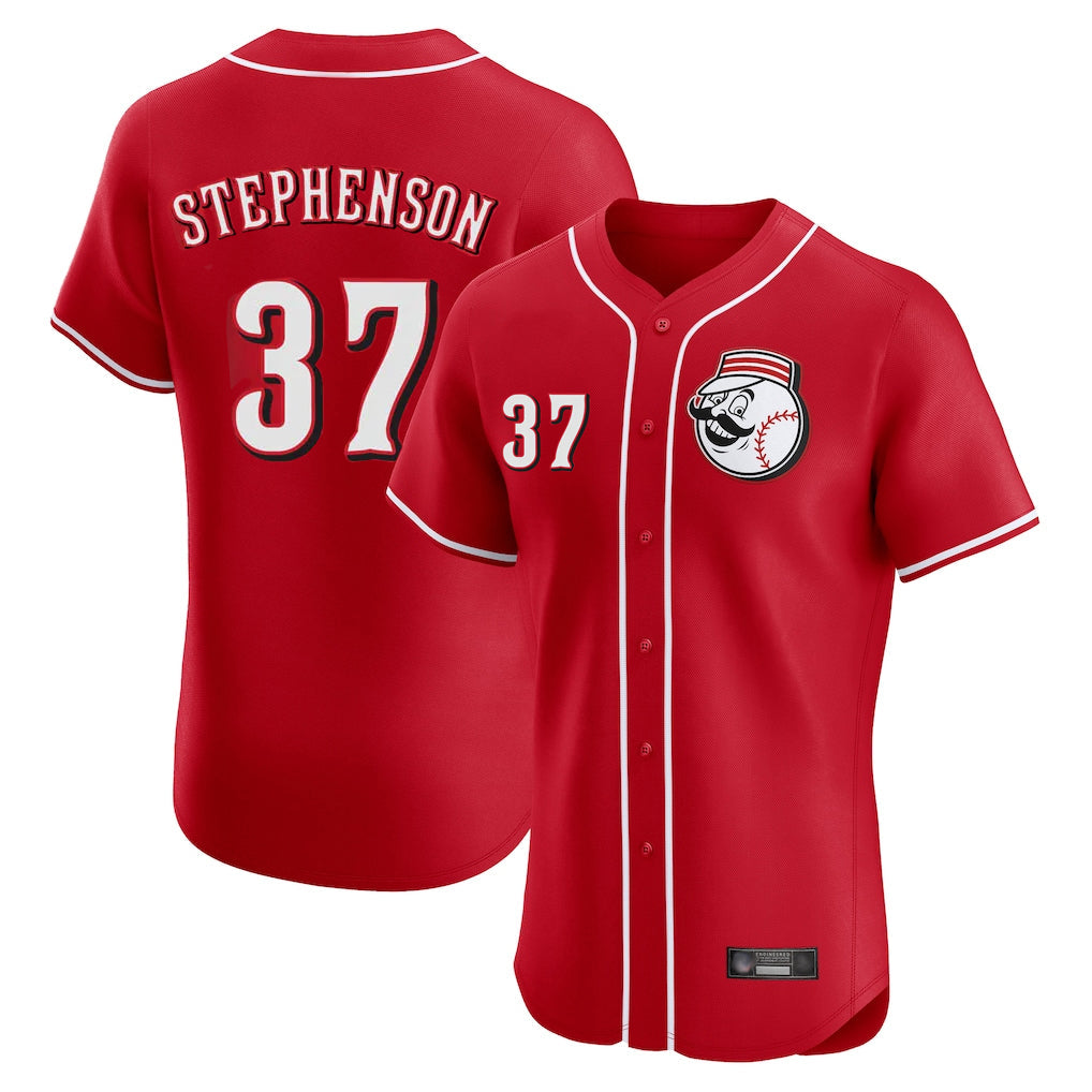 Jamed C.Reds #37 Tyler Stephenson Player Red Limited Elite Home Game Stitched Jerseys