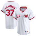 Jamed C.Reds #37 Tyler Stephenson Player White Cooperstown Collection Limited T-shirt Home Stitched Jerseys
