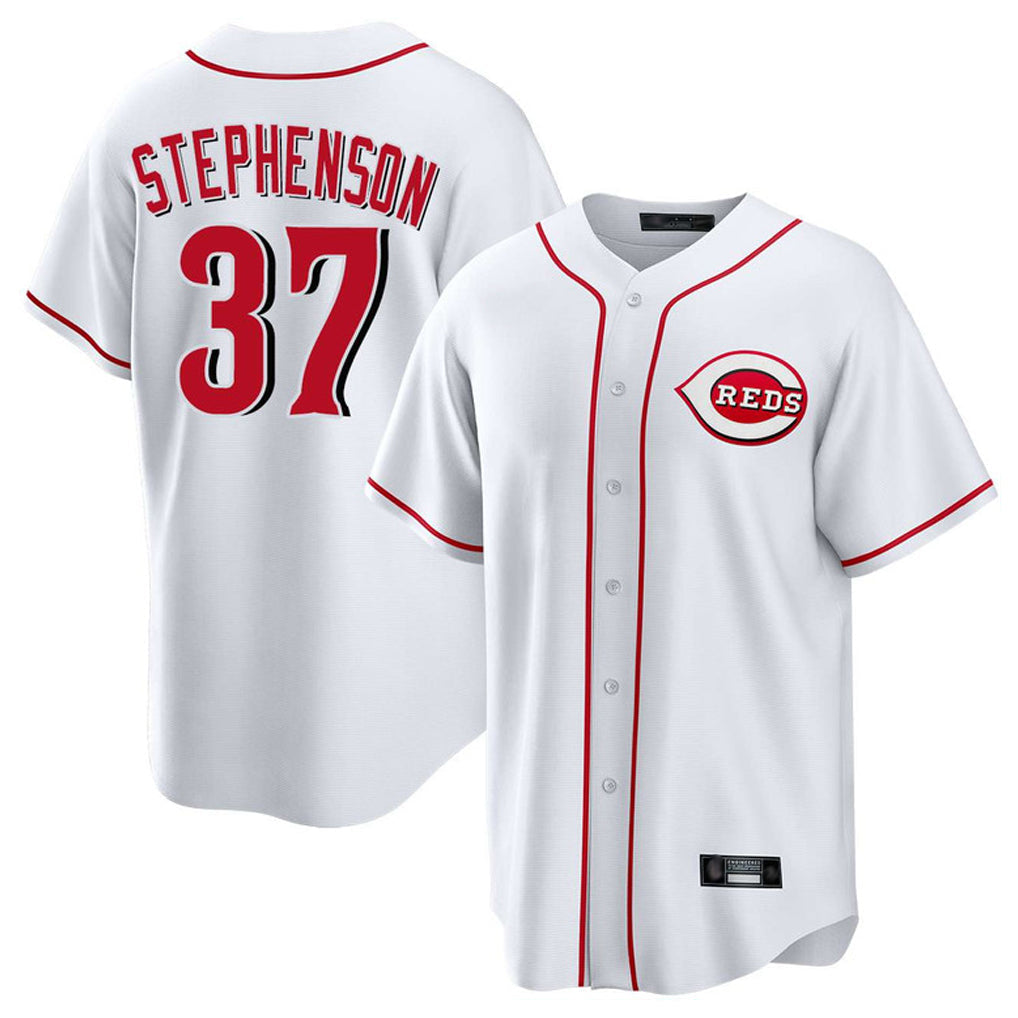 Jamed C.Reds #37 Tyler Stephenson Player White Game Home Stitched Jerseys