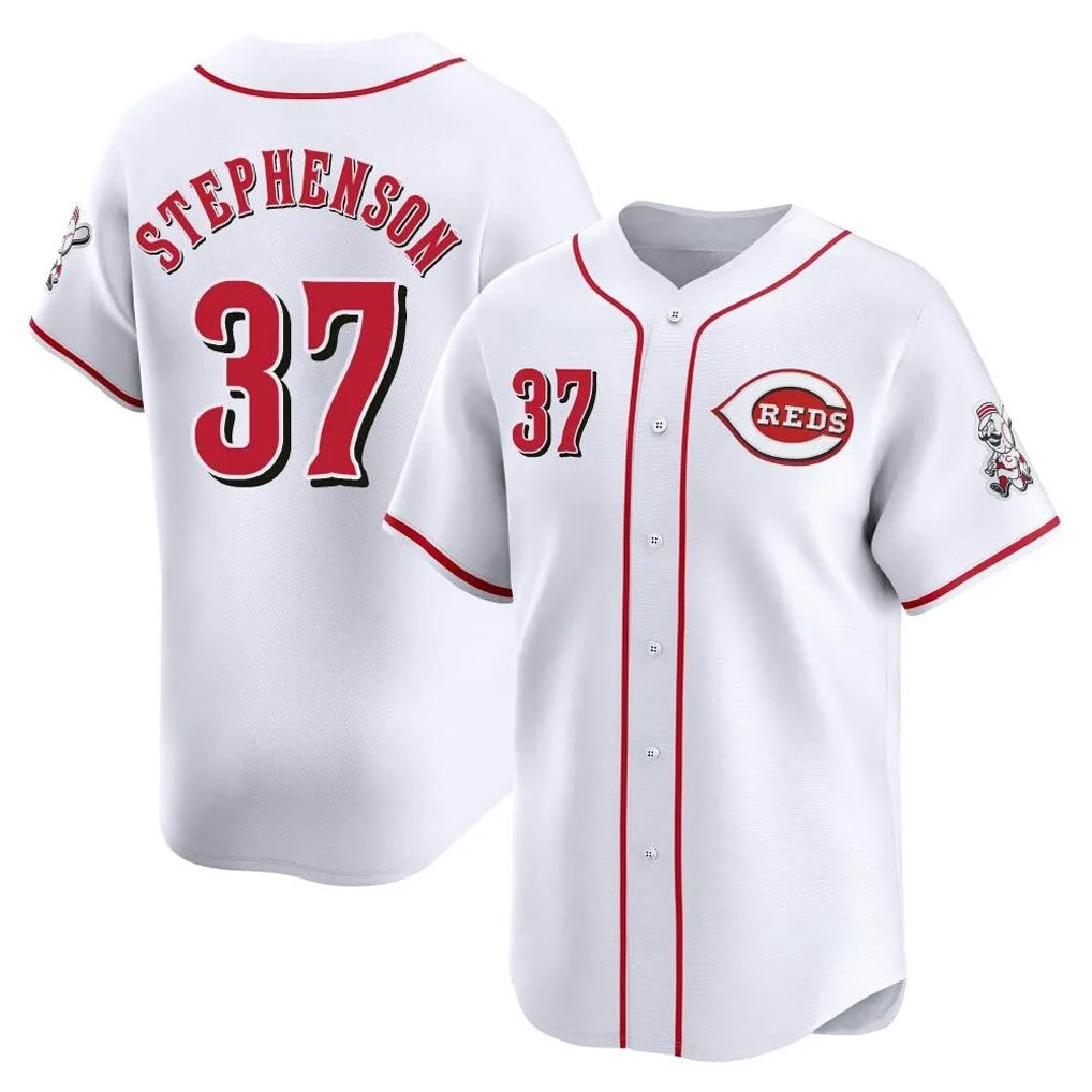 Jamed C.Reds #37 Tyler Stephenson Player White Home Limited Stitched Jerseys