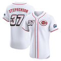 Jamed C.Reds #37 Tyler Stephenson Player White Speedway Classic Limited Elite Home Stitched Jerseys