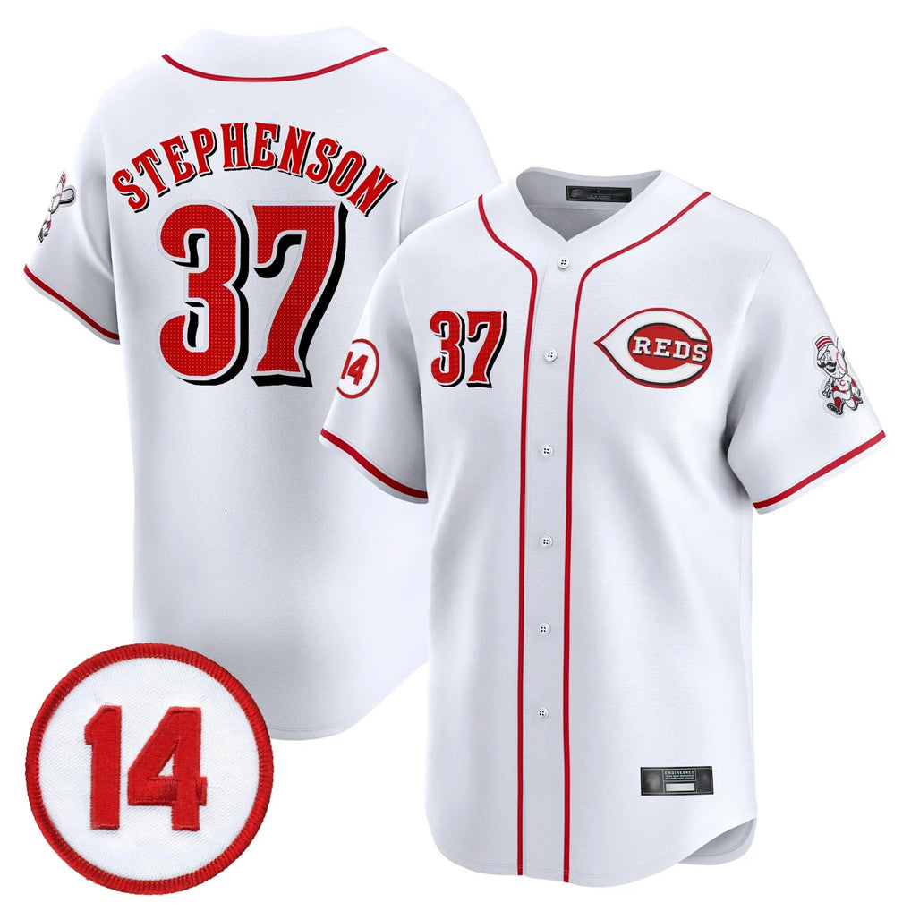 Jamed C.Reds #37 Tyler Stephenson Player White Vapor Premier Limited Home Stitched Jerseys