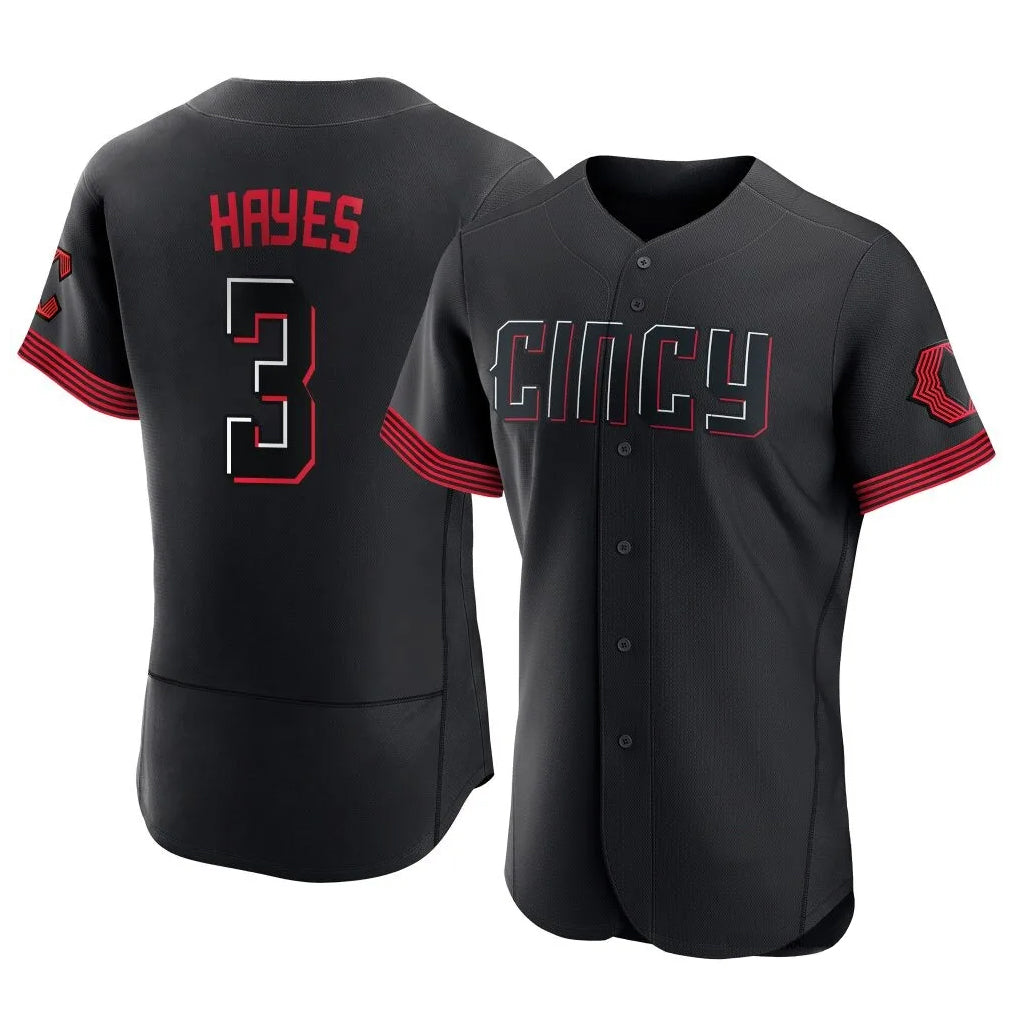 Jamed C.Reds #3 Ke'Bryan Hayes Player Black City Connect Limited Elite Home Stitched Jerseys