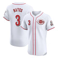 Jamed C.Reds #3 Ke'Bryan Hayes Player White Limited Elite Home Stitched Jerseys