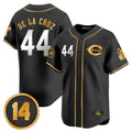 Jamed C.Reds #44 Elly De La Cruz Player Black-Gold Vapor Premier Limited Home Stitched Jerseys