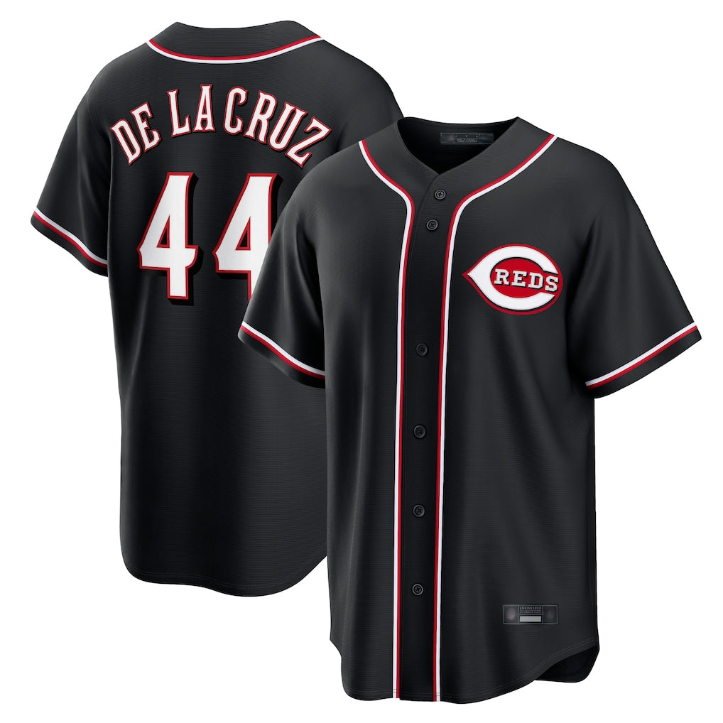 Jamed C.Reds #44 Elly De La Cruz Player Black Fashion Out Home Game Stitched Jerseys