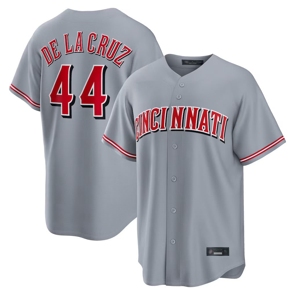 Jamed C.Reds #44 Elly De La Cruz Player Gray Home Game Stitched Jerseys