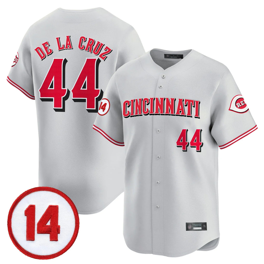 Jamed C.Reds #44 Elly De La Cruz Player Gray Vapor Premier Limited Home Stitched Jerseys