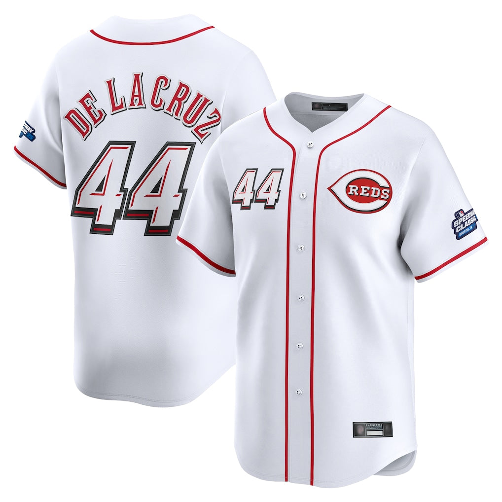 Jamed C.Reds #44 Elly De La Cruz Player White Speedway Classic Home Limited Stitched Jerseys