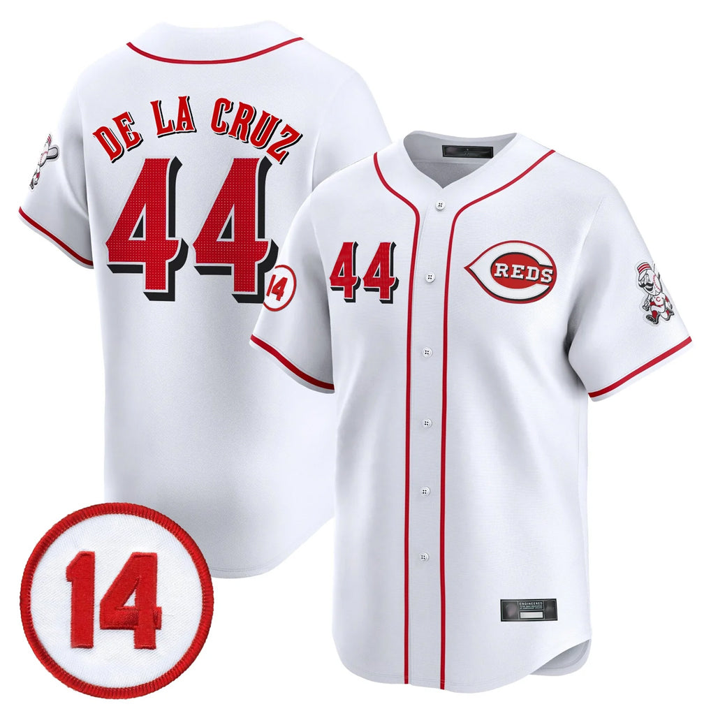 Jamed C.Reds #44 Elly De La Cruz Player White Vapor Premier Limited Home Stitched Jerseys