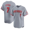 Jamed C.Reds #7 Spencer Steer Player Gray Home Limited Stitched Jerseys