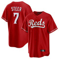 Jamed C.Reds #7 Spencer Steer Player Red Home Game Stitched Jerseys