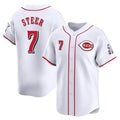 Jamed C.Reds #7 Spencer Steer Player White Home Limited Stitched Jerseys