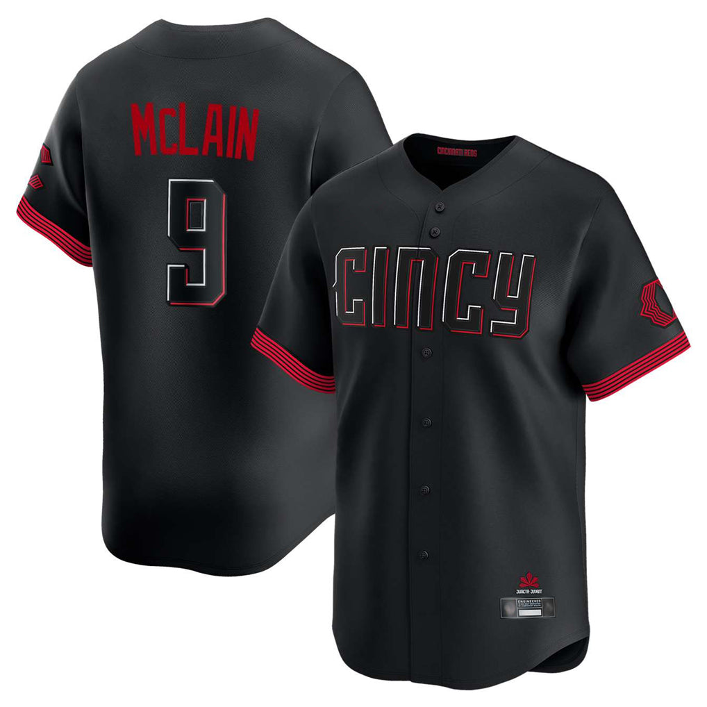 Jamed C.Reds #9 Matt McLain Player Black City Connect Home Limited Stitched Jerseys