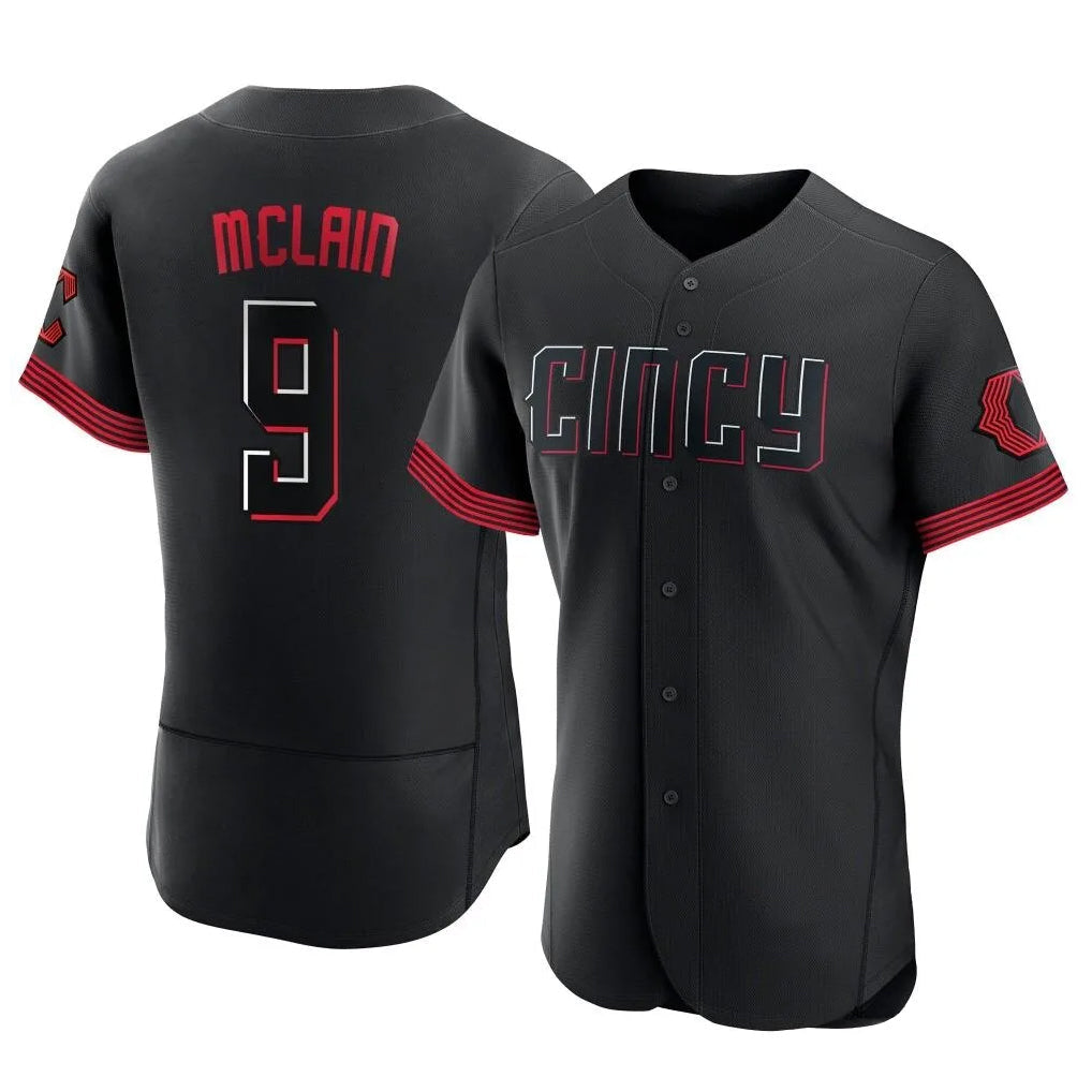 Jamed C.Reds #9 Matt McLain Player Black City Connect Limited Elite Home Stitched Jerseys