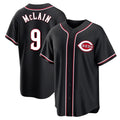 Jamed C.Reds #9 Matt McLain Player Black Fashion Out Home Game Stitched Jerseys